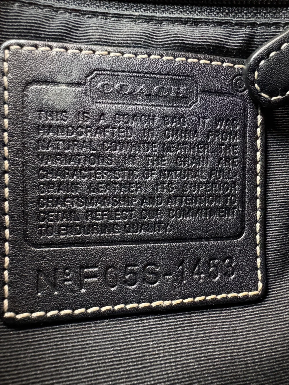 Classic Coach Black Leather Shoulder Bag